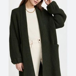 Madewell glenridge shawl collar sweater coat dark green XXS EUC